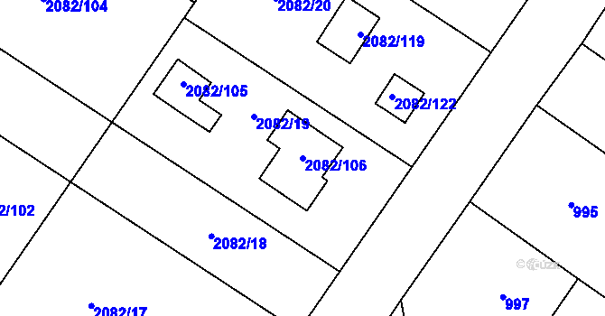 Parcela st. 2082/106 v KÚ Studénka nad Odrou, Katastrální mapa
