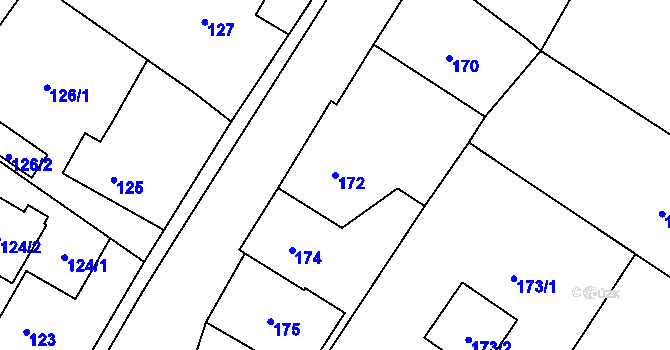 Parcela st. 172 v KÚ Studénka nad Odrou, Katastrální mapa