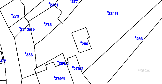 Parcela st. 280 v KÚ Studénka nad Odrou, Katastrální mapa