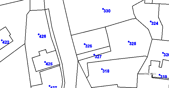 Parcela st. 326 v KÚ Studénka nad Odrou, Katastrální mapa