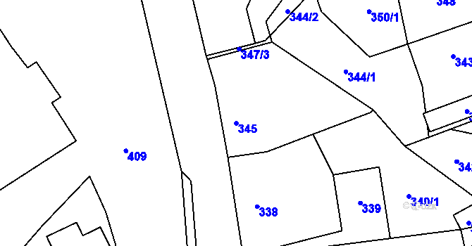 Parcela st. 345 v KÚ Studénka nad Odrou, Katastrální mapa