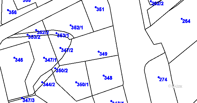 Parcela st. 349 v KÚ Studénka nad Odrou, Katastrální mapa