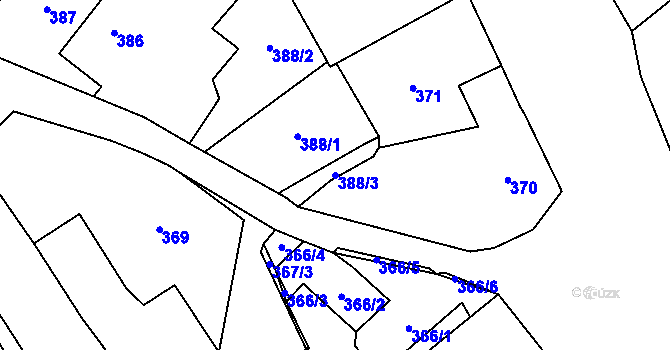 Parcela st. 388/3 v KÚ Studénka nad Odrou, Katastrální mapa