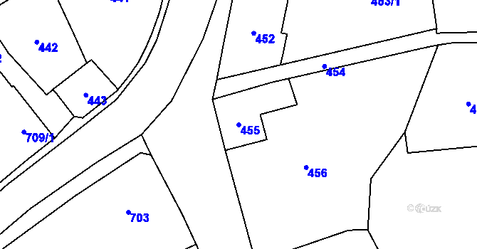 Parcela st. 455 v KÚ Studénka nad Odrou, Katastrální mapa