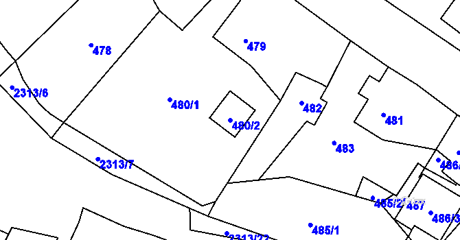 Parcela st. 480/2 v KÚ Studénka nad Odrou, Katastrální mapa