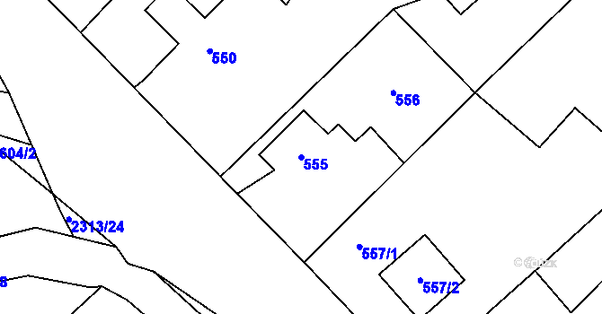 Parcela st. 555 v KÚ Studénka nad Odrou, Katastrální mapa