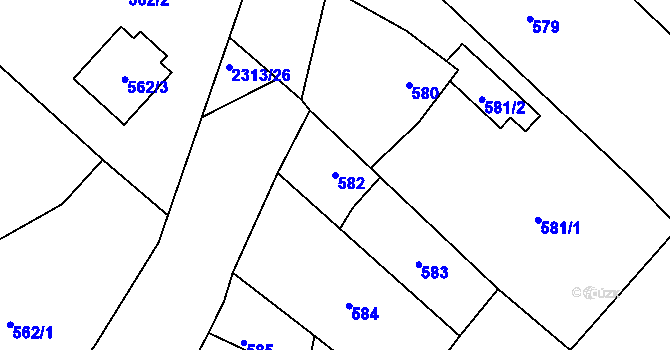 Parcela st. 582 v KÚ Studénka nad Odrou, Katastrální mapa