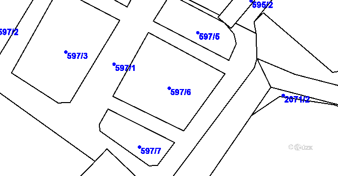 Parcela st. 597/6 v KÚ Studénka nad Odrou, Katastrální mapa