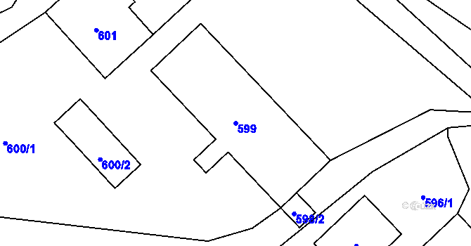 Parcela st. 599 v KÚ Studénka nad Odrou, Katastrální mapa