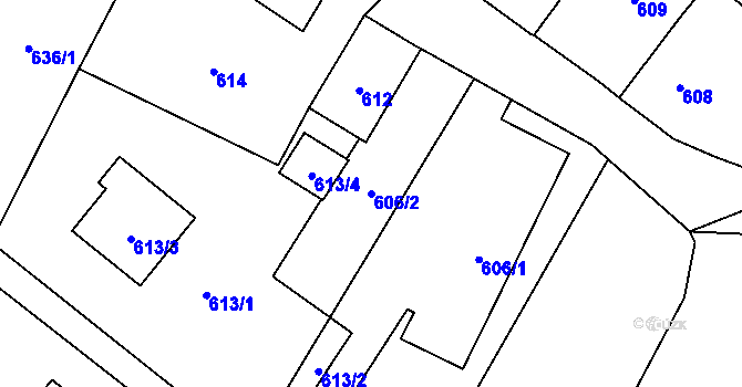 Parcela st. 606/2 v KÚ Studénka nad Odrou, Katastrální mapa