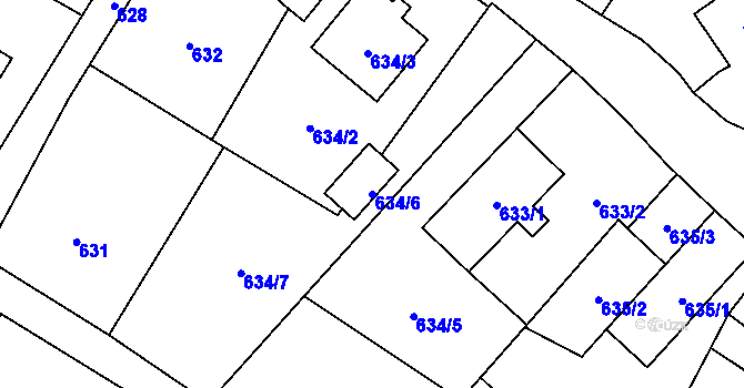 Parcela st. 634/6 v KÚ Studénka nad Odrou, Katastrální mapa