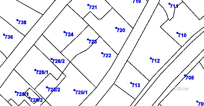 Parcela st. 722 v KÚ Studénka nad Odrou, Katastrální mapa