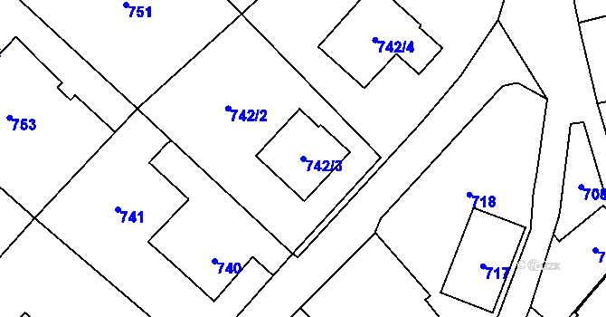 Parcela st. 742/3 v KÚ Studénka nad Odrou, Katastrální mapa