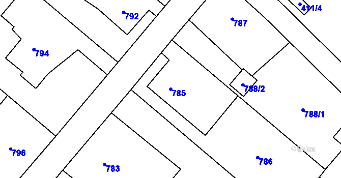 Parcela st. 785 v KÚ Studénka nad Odrou, Katastrální mapa