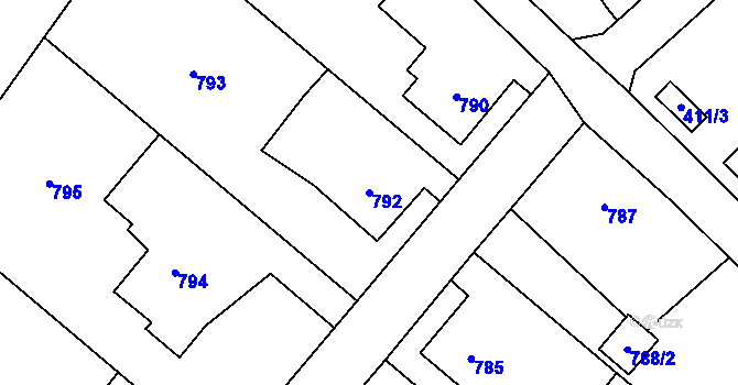 Parcela st. 792 v KÚ Studénka nad Odrou, Katastrální mapa