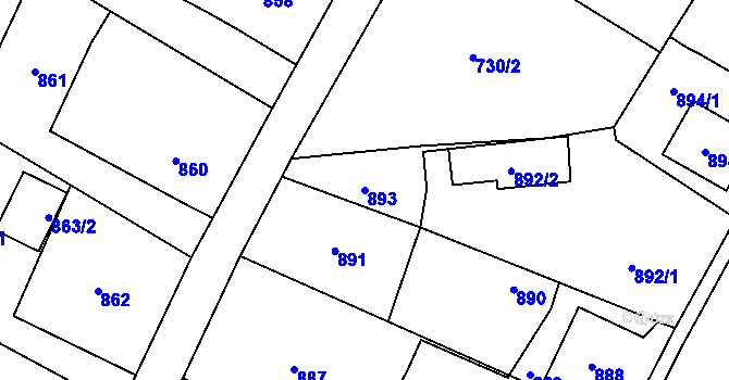 Parcela st. 893 v KÚ Studénka nad Odrou, Katastrální mapa