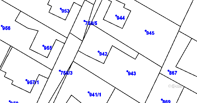 Parcela st. 942 v KÚ Studénka nad Odrou, Katastrální mapa