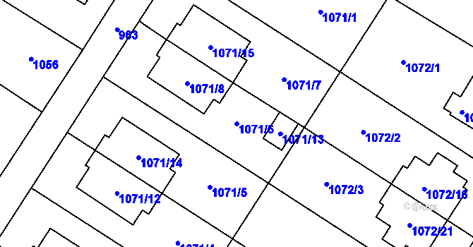Parcela st. 1071/6 v KÚ Studénka nad Odrou, Katastrální mapa