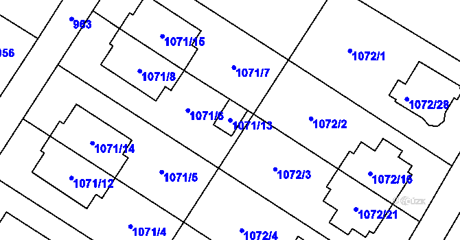 Parcela st. 1071/13 v KÚ Studénka nad Odrou, Katastrální mapa