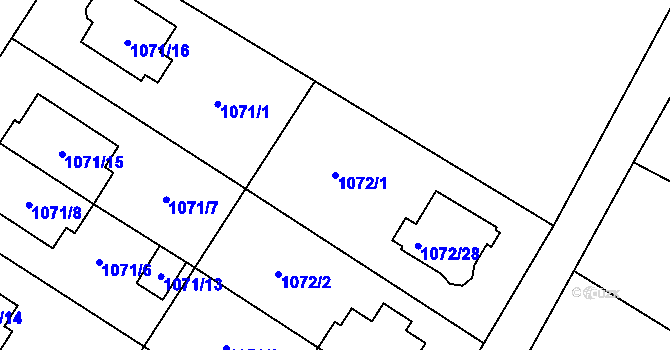 Parcela st. 1072/1 v KÚ Studénka nad Odrou, Katastrální mapa