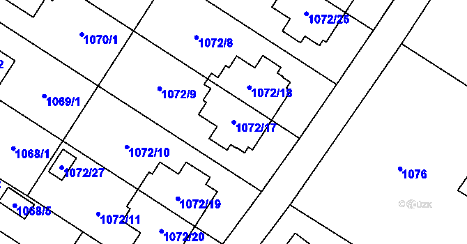 Parcela st. 1072/17 v KÚ Studénka nad Odrou, Katastrální mapa