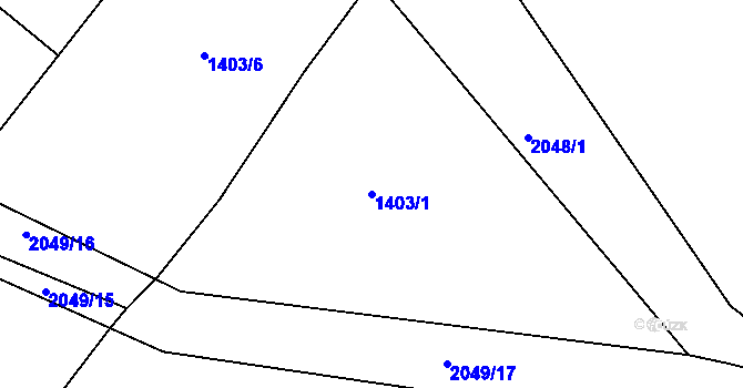 Parcela st. 1403/1 v KÚ Studénka nad Odrou, Katastrální mapa