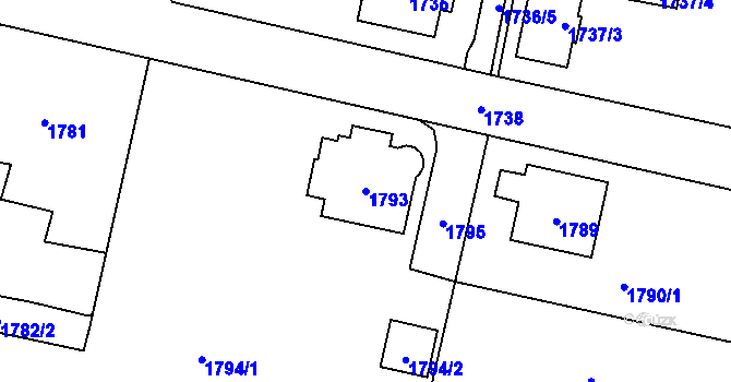 Parcela st. 1793 v KÚ Studénka nad Odrou, Katastrální mapa