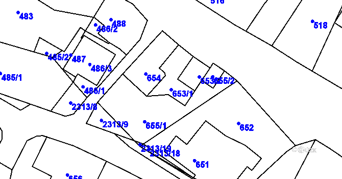 Parcela st. 653/1 v KÚ Studénka nad Odrou, Katastrální mapa