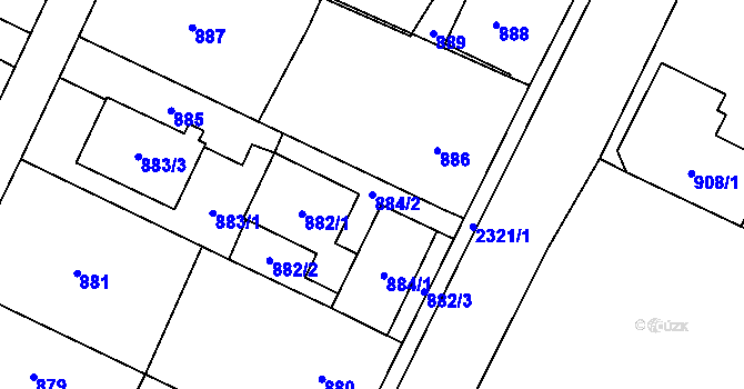 Parcela st. 884/2 v KÚ Studénka nad Odrou, Katastrální mapa