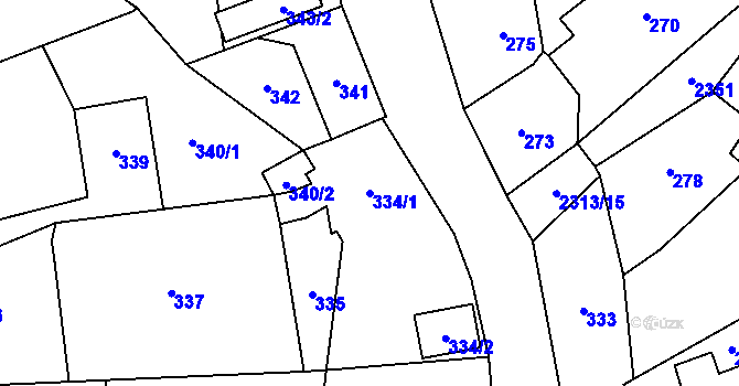 Parcela st. 334/1 v KÚ Studénka nad Odrou, Katastrální mapa