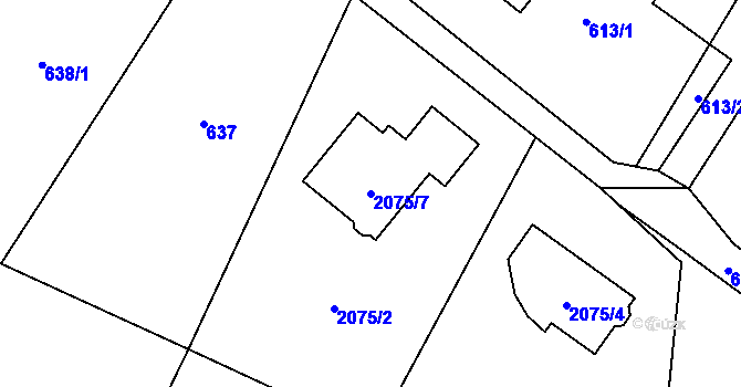 Parcela st. 2075/7 v KÚ Studénka nad Odrou, Katastrální mapa