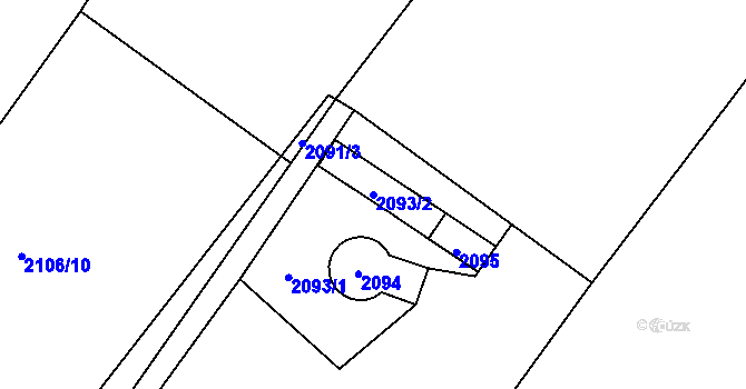 Parcela st. 2093/2 v KÚ Studénka nad Odrou, Katastrální mapa