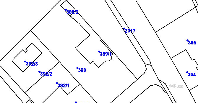 Parcela st. 389/1 v KÚ Studénka nad Odrou, Katastrální mapa