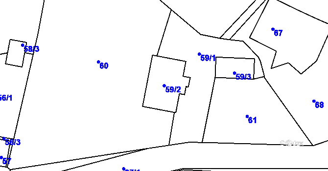 Parcela st. 59/2 v KÚ Studénka nad Odrou, Katastrální mapa