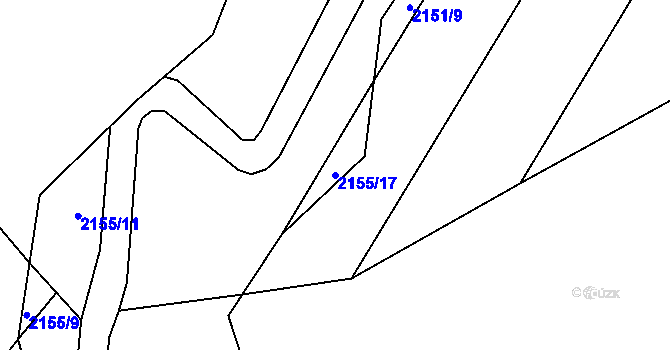 Parcela st. 2155/17 v KÚ Studénka nad Odrou, Katastrální mapa