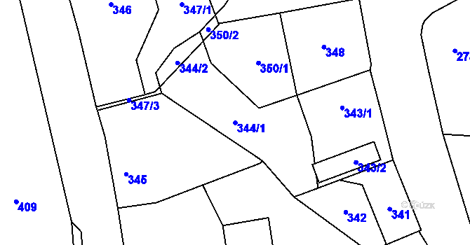 Parcela st. 344/1 v KÚ Studénka nad Odrou, Katastrální mapa
