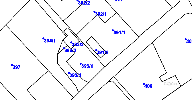 Parcela st. 391/2 v KÚ Studénka nad Odrou, Katastrální mapa