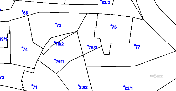 Parcela st. 76/3 v KÚ Studénka nad Odrou, Katastrální mapa