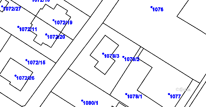 Parcela st. 1078/3 v KÚ Studénka nad Odrou, Katastrální mapa
