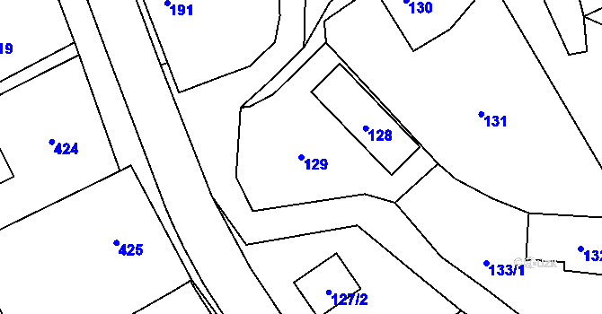 Parcela st. 129 v KÚ Butovice, Katastrální mapa