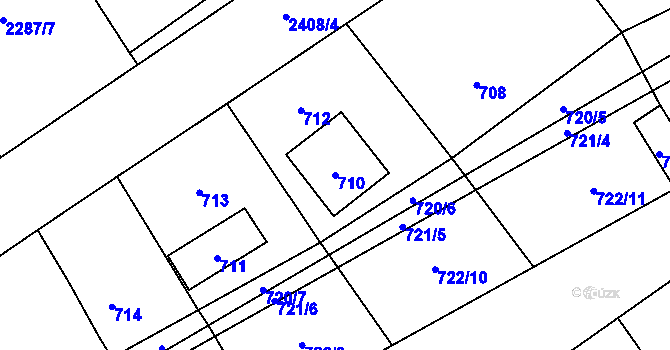 Parcela st. 710 v KÚ Butovice, Katastrální mapa