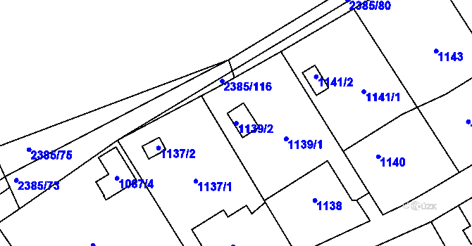 Parcela st. 1139/2 v KÚ Butovice, Katastrální mapa