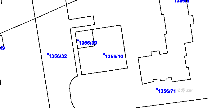 Parcela st. 1356/10 v KÚ Butovice, Katastrální mapa