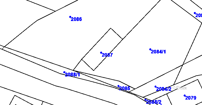 Parcela st. 2087 v KÚ Butovice, Katastrální mapa
