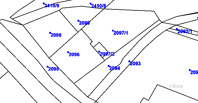 Parcela st. 2097/2 v KÚ Butovice, Katastrální mapa