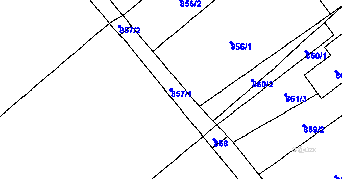 Parcela st. 857/1 v KÚ Butovice, Katastrální mapa