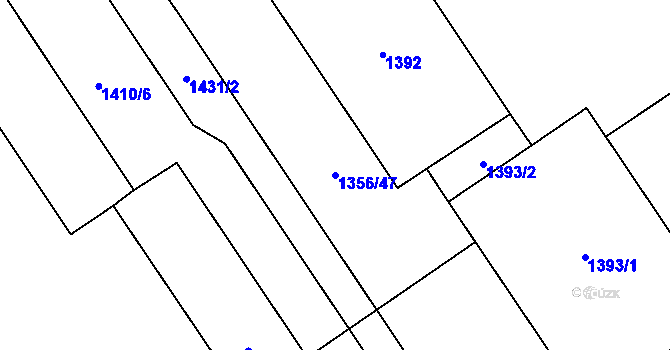Parcela st. 1356/47 v KÚ Butovice, Katastrální mapa