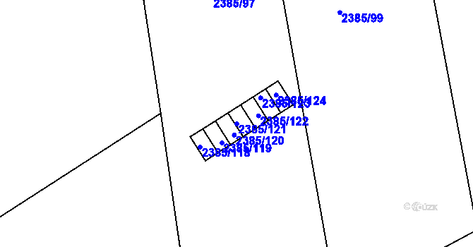 Parcela st. 2385/121 v KÚ Butovice, Katastrální mapa