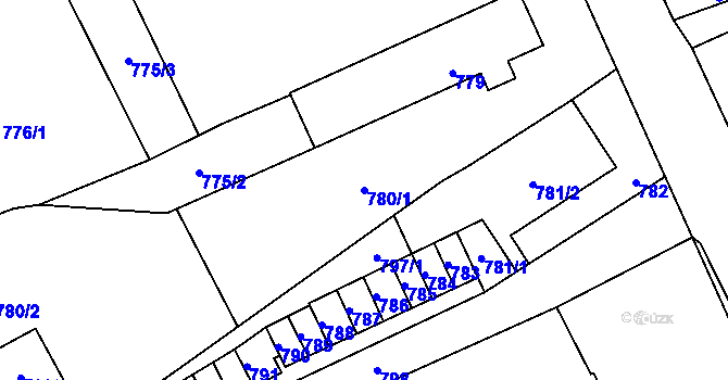Parcela st. 780/1 v KÚ Butovice, Katastrální mapa