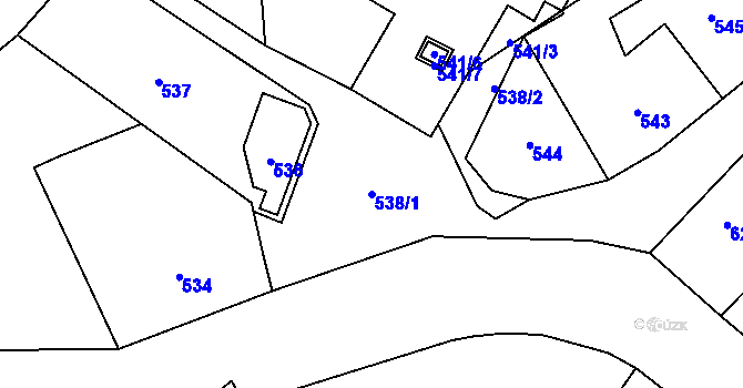 Parcela st. 538/1 v KÚ Butovice, Katastrální mapa